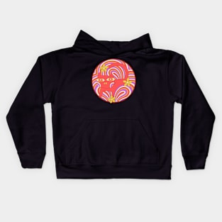 Retro Psychedelic Kitty Kids Hoodie